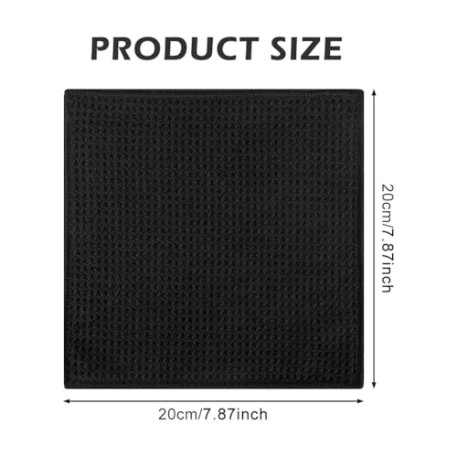 6 Stück Mikrofasertücher Barista Tuch Schwarz Waffeltuch Spüllappen Waschbar Spültuch für Küche Dicke Haushalts Putzlappen Microfaser Putztuch, 20 cm X 20 cm