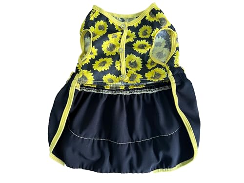 Vestido Pet Roupinha para Cachorro e Gato Confortável Roupa Porte Pequeno e Médio (Amarelo e Preto)