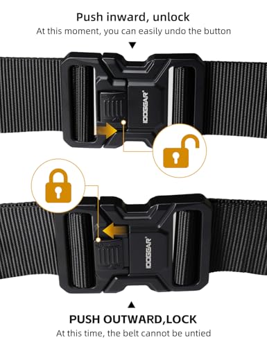 Image of IDOGEAR 2 Inch Belt MOLLE for Men with 1.75 inch Inner Belt Nylon Duty Quick Release Metal Buckle Belts Hook-and-Loop Laser-cut