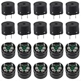 babominimer Piezo-Summer-Set mit 2048 Hz Resonanzfrequenz, 12 x 8,5 mm, passiver Summer für Haushaltsgeräte und Industrieanlagen, 5–12 V Betriebsspannung, 42 Ω, 20 Stück