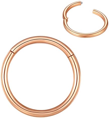 BLESSMYLOVE Nasenring Hoop 316L Chirurgenstahl Knorpelohrring Septum Clicker Ring 0,8 mm 1,0 mm 1,2 mm 1,6 mm 2,0 mm Edelstahl Klappbarer Segmentring Lippenring Conch Daith Helix R