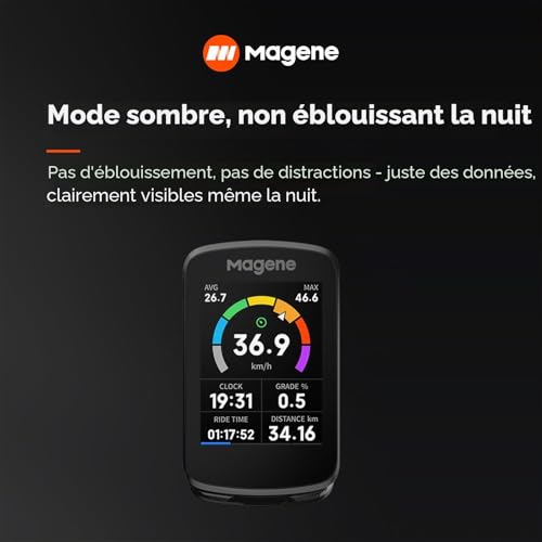 Magene C506 GPS Compteurs Vélo sans Fil, Navigation par Carte, Écran Couleur Tactile, Entraînement Cycliste, Rappels Intelligents, WiFi&Bluetooth, IPX7 - 7