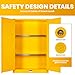 72 Gallon Yellow Flammable Storage Cabinet, Fireproof Steel Chemical Storage Locker with Adjustable Shelves, for Flammable Liquids, Industrial Use, Free Returns!