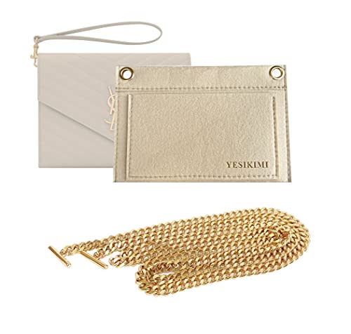 YESIKIMI MONOGRAM Clutch Conversion Kit Premium Felt Inset With 120cm Chain for her