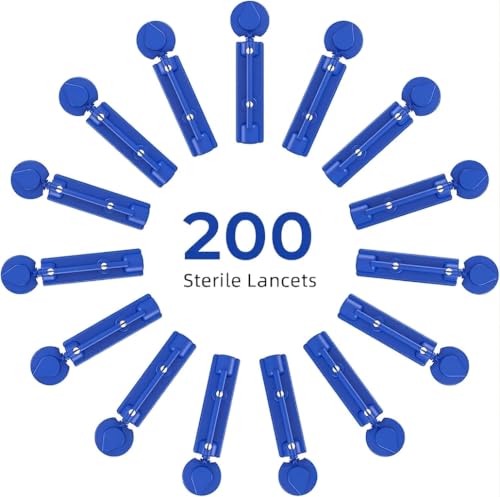 Image of MCP Lancing Device Pen 5 Depth Settings Pain-free with Round Lancets (Pack of 200 Lancets (Only Lancets))