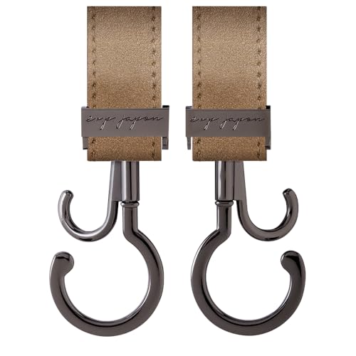 e.x.p.japon PP バギーフック BK-合皮ブロンズ 360度回転 ダブルフック ベビーカー 荷物フック 耐荷重約60キロ ベビーカーフック 2本入り bgh21bkのサムネイル