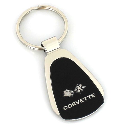 Corvette C3 Black Tear Drop Metal Key Ring