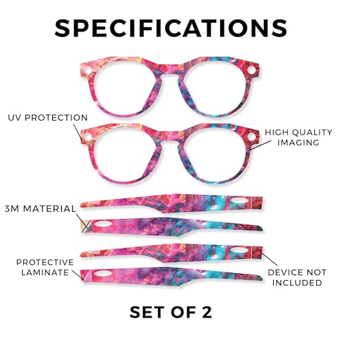 Glossy Glitter Glasses Skin Compatible with Oakley Meta HSTN (2 Pack) - Paint Party - Premium 3M Vinyl Protective Wrap Decal Cover - Easy to Apply | Crafted in The USA by MightySkins by Vision Signs & Graphics - Image 2