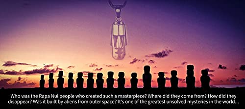 Moo&Lee Easter Island Statue Pendant Necklace For Men Women Boys And Girls Small Moai Pendant 24 Inch Stainless Steel Link Chain Unisex #TOP4