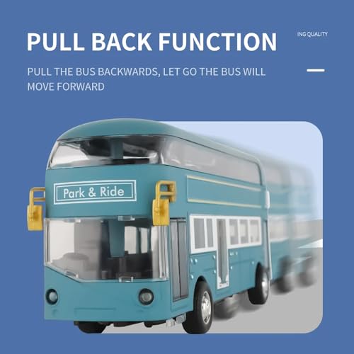 Image of DARVICE Double Decker Bus Toys for Kids Diecast Metal Bus Alloy London Bus Light & Music Open Door Collection Bus Toys for Boy Kids