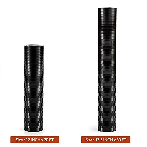 Glotoch Black Shelf Liner 12" X 30 Ft. - Non Adhesive Drawer Liners, Waterproof And Durable Cabinet Liner For Fridge Table Place Mats, Cupboard, Cabinet, Drawer,Pantry, Bathroom #TOP6