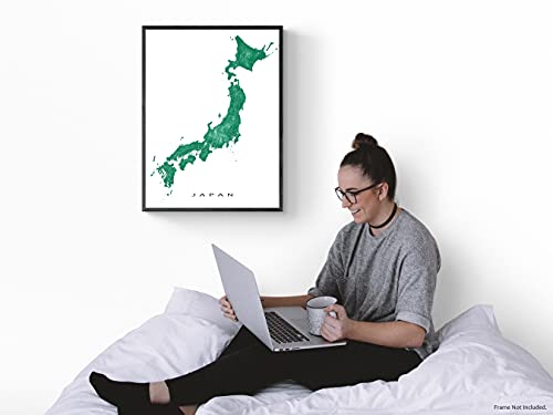 Japan Map Poster 24X36, Japan Wall Art Print 8X10, Handmade Topographic Japan Decor For Home, Country Map Of Japan Souvenir Gifts By Maps As Art #TOP6