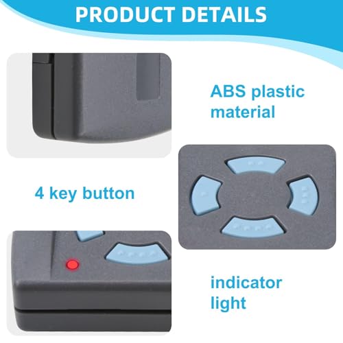 868MHz Garage Door Remote Control Compatible with Hormann HSE2-868 HSM4-868 HS4-868 HS1-868 GARADOR Promatic Blue Button Fixed Code Universal Replacement Handheld Transmitter Key Fob Cloning Remote - Image 2