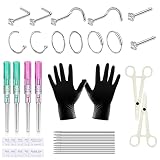 36PCS Body Piercing Kits - TONBAO Self Body Piercing Kit Stainless Steel Body Piercing Needles Belly