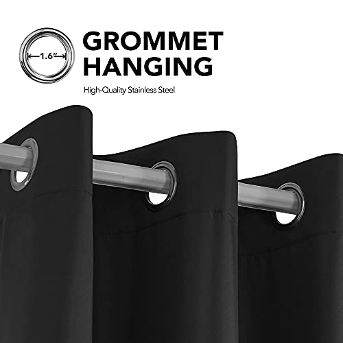 Deconovo Verduisteringsgordijn met Ogen Oxford Thermische Gordijnen Kant en Klaar voor Woonkamer Slaapkamer 2 Stuks… - Afbeelding 4