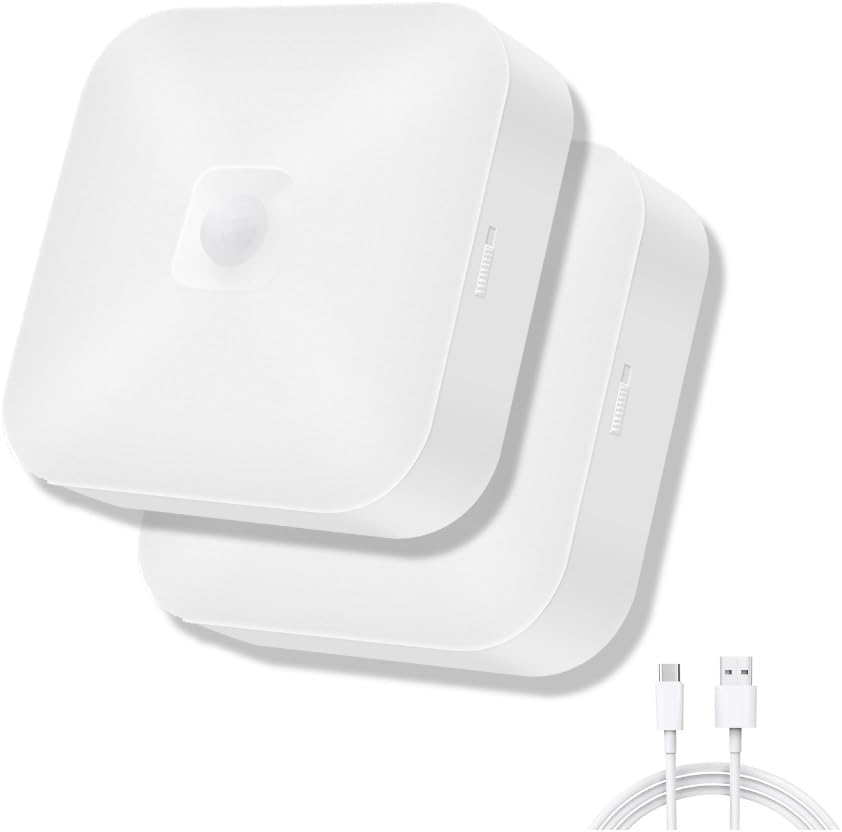 NOT TESTED…Rechargeable Motion Sensor Closet Light, Rechargeable Battery Operated Ceiling Light Wireless, 500LM Wireless Motion Activated Light for Shower Stairs Hallway Pantry Porch Garage, 5000K 2 Pack