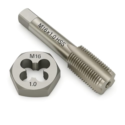 Image of M16x1.0 Metric Tap and Die Set Right Hand HSS Tap & GCr15 Hex Die for Metal Thread Repair