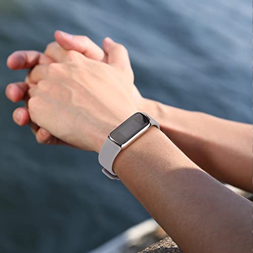 Image of 4 PACK Sport Bands Compatible with Fitbit Luxe Bands for Women Men, Soft Silicone Replacement Sport Straps Wristbands for Fitbit Luxe Fitness and Wellness Tracker