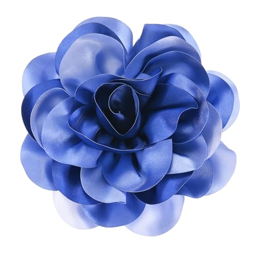 Image of M METERXITY Extra Large Rose Flower Brooches, Lapel Pins Dainty Satin Fabric Big Camellia Oversized Brooch Pin for Women
