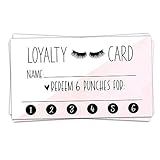 100 Customer Loyalty Cards - Reward Punch Cards for Lash Business - Extension Refill
