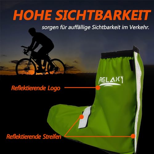 Frelaxy Regenschutz Schuhe Fahrrad mit Reflektorstreifen | wasserdicht Fahrrad Schuhüberzieher mit Verstärkte Spitze für 50% Mehr… – Ansicht 4