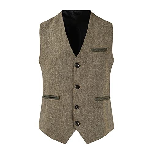 Man Vests Vest Tops for Mens V Neck Tweed Plaid Cami Tank Basic Winter Fall Vests 2023 Y2K