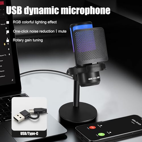 Microphone à condensateur USB anti-bruit pour supprimer les bruits de clavier