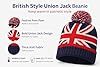 Navy Multi-Union Jack Mens Winter Knitted Warm UK Flag Bobble Beanie Pom Pom Hats Blue-One Size #2