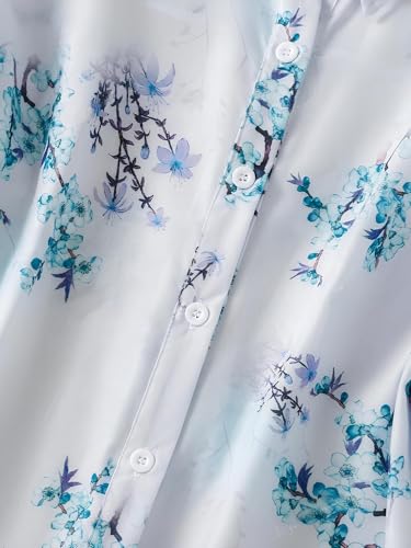 Image of Gufrina Women's Pink Floral Printed Button Down Western Shirt with Collared Neck and Half Sleeves in Relaxed Fit Style