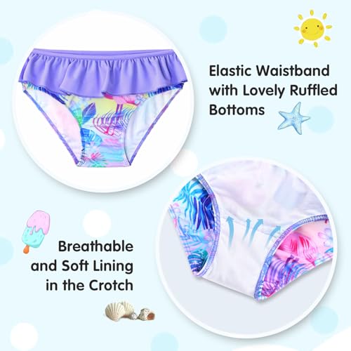 Image of Girls Rash Guard Swimsuit Long Sleeve Tankini Sets Two Pieces Bathing Suit Swimwear UPF 50+ Sun Protection
