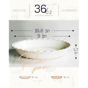 getstar Ceramic Pie Pan Set of 2, 9 inch Pie Dish for Baking, Non-Stick, Oven & Dishwasher Safe, Farmhouse Decor Quiche Baking Dish, Pie Plate, Deep Dish Pie Pan (Embossed Stripes+Dots) getstar Ceramic Pie Pan Set of 2 9 inch Pie Dish for Baking Non Stick Oven Dishwasher Safe Farmhouse Decor Quiche Baking Dish Pie Plate Deep Dish Pie Pan Embossed StripesDots