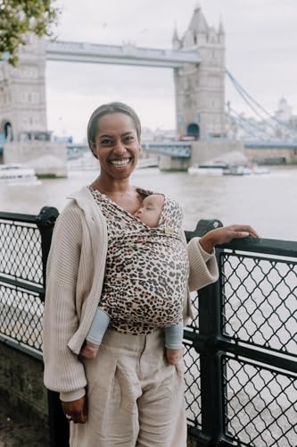 Image of Boba Baby Wrap Carrier - Original Baby Carrier Wrap Sling for Newborns - Baby Wearing Essentials - Newborn Wrap Swaddle Holder, Newborn to Toddler Infant Sling (Leopard)
