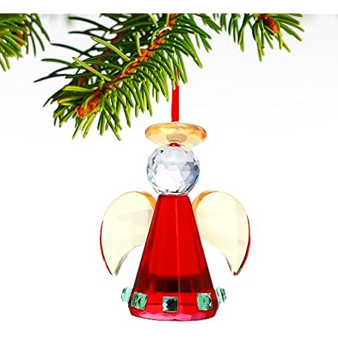 3inch Crystal Angel Ornaments Mini Hanging Guardian Angel Pendant for Christmas Tree Decoration Holiday Ornaments for Xmas Tree Cover