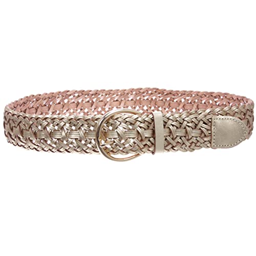 Women's 2" (50mm) Braided Woven Leather Belt with Horseshoe Buckle2
