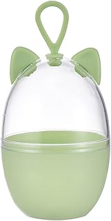 Caixa de suporte de esponja de maquiagem, suporte de liquidificador em forma de desenho animado para esponja cosmética, estojo de liquidificador de beleza à prova de poeira com corda para(Verde)