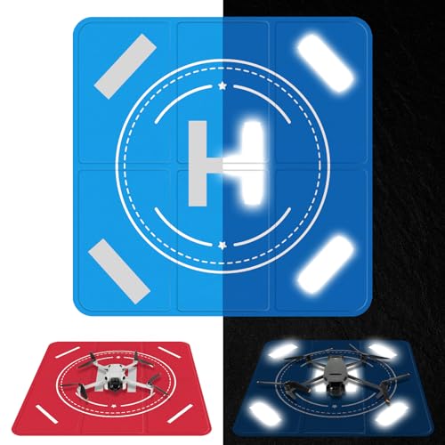 FPVtosky Plataforma de Aterrizaje Reflectante Nocturna para Drones,Grande,Plegable,Impermeable,Plataforma de Aterrizaje Reversible, para Drones DJI Mavic 3/Mini 4 Pro/Air 3/Avata/FPV/Phantom