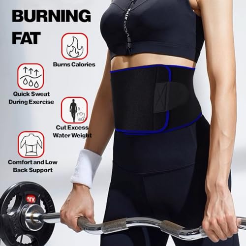 Faja reductora azul L: cinturón para pérdida de grasa abdominal 4