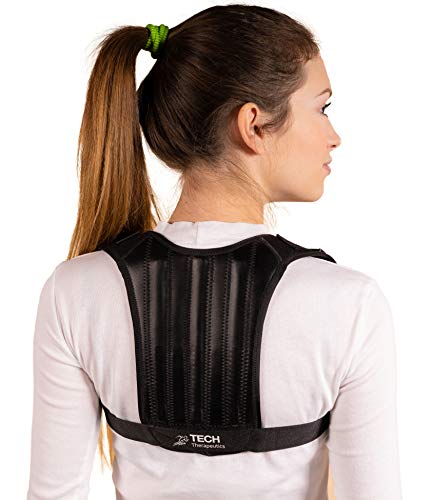Tech Therapeutics® Corrector Postura Espalda y Hombros con Soportes Alisadores |Corrector de Espalda para Hombres y Mujeres|E-book Incluido|Diseño Patentado® Corrector de Postura|Espalda Recta