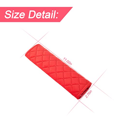 Auto Gurt Protektor, 2pcs Weiches und bequemes Kissen für Sicherheitsgurte, Kompatibel mit allen Autos, Sicherheitsgurt Schutz für Erwachsene und Kinder (Rot)