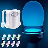 Toilet Bowl Night Light - Unique Cool Gadget with Motion Sensors & Multi Color LED - Funny Christmas Gag Gift for Men, Him, Dad, Husband, Boyfriend - White Elephant Gifts 2025 - Fun Stocking Stuffers