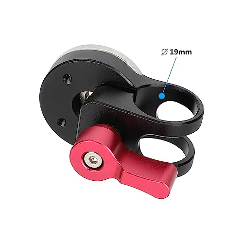 Image of CAMVATE 19mm Rod Clamp with ARRI-Style Rosette (Red Locking Knob) - 3386
