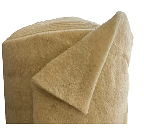 Lana di pecora non tessuto voluminosa 150 g/m², larga 1,5 m, lunga 2,5 m, spessore circa 15 mm, 3,75 m² (7,16 EUR/m²), patchwork di lana, pile, lavabile, materiale di riempimento