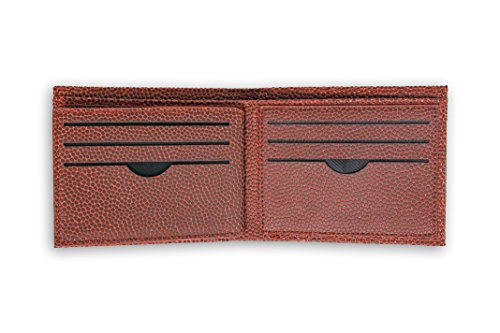 Football Leather Men's Wallet - Made from Actual Ball Material - BiFold Design with Card and ID slots - Brown and White2