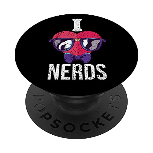 I Love Nerds Shirt For Women I Love Nerds Shirt Youth Nerds PopSockets Swappable PopGrip, Black