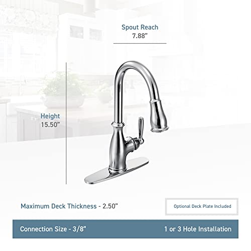 Moen Brantford Spot Resist Stainless One-Handle Pulldown Kitchen Faucet Featuring Power Boost And Reflex, 7185Srs #TOP6