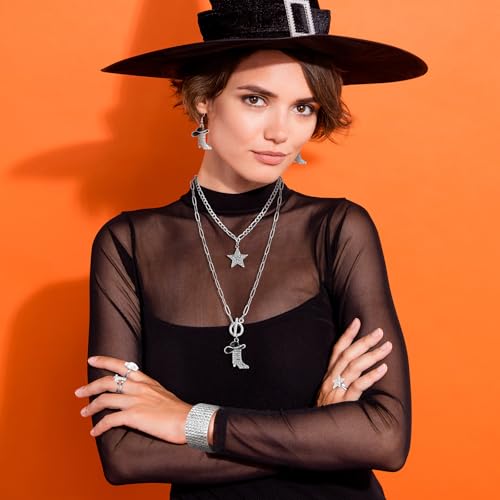 Image of Ecally Bohemian Western Jewelry Turquoise Set Women Country Pendant Long Choker Layered Bracelets Earrings Ring for Women
