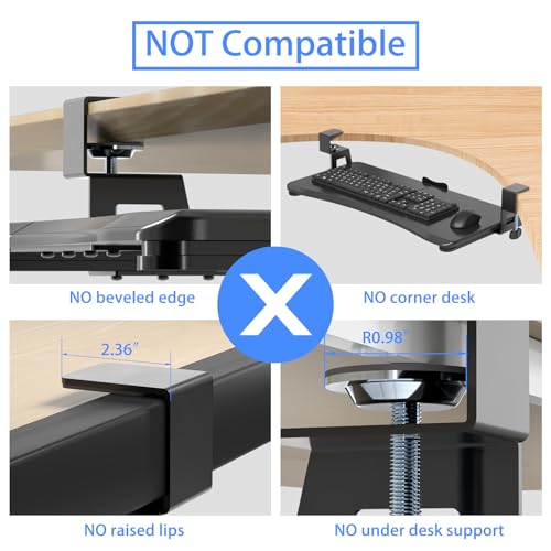 Suptek DSF1B Keyboard Tray Under Desk Pull Out thumb #3