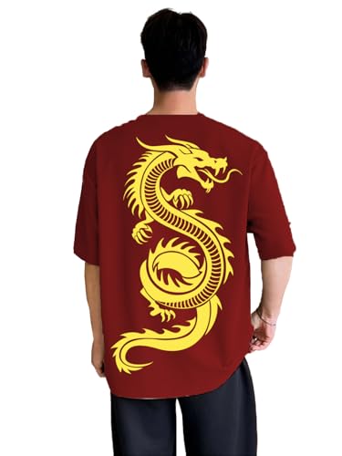 Image of Rigo Printed Oversized T-Shirts for Men | Drop Shoulder T-Shirt for Men