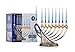 Hanukkah Menorah - Fits All Standard Chanukah Candles - Modern Jeweled Candle Menorahs for Chanukah - David's Harp - Ner Mitzvah