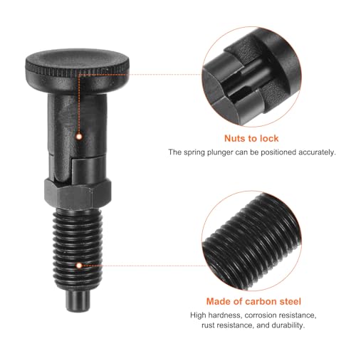 QUARKZMAN 3 Stück Druckfeder-Kugelsperrbolzen M12x1,5 Gewinde 6mm Stift-Durchmesser, Kohlenstoffstahl Selbstverriegelnder Sperrbolzen Rückziehbarer Index-Sperrbolzen für Industrieanlagen